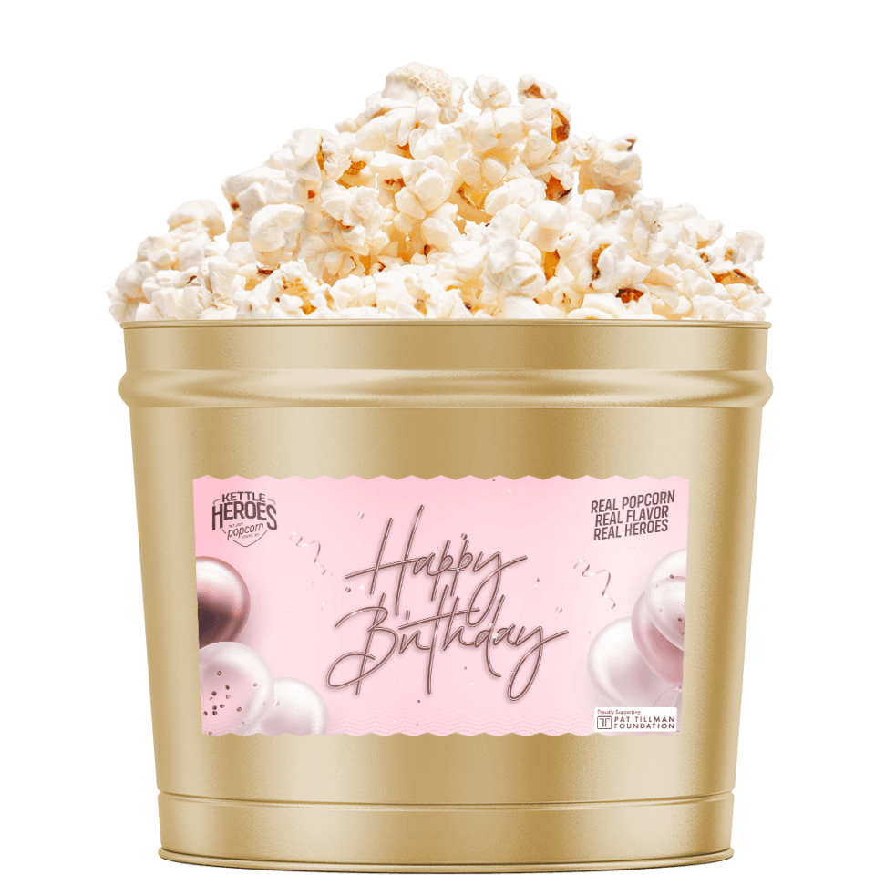 Happy Birthday Popcorn Tin | 3 Sizes - Kettle Heroes Popcorn